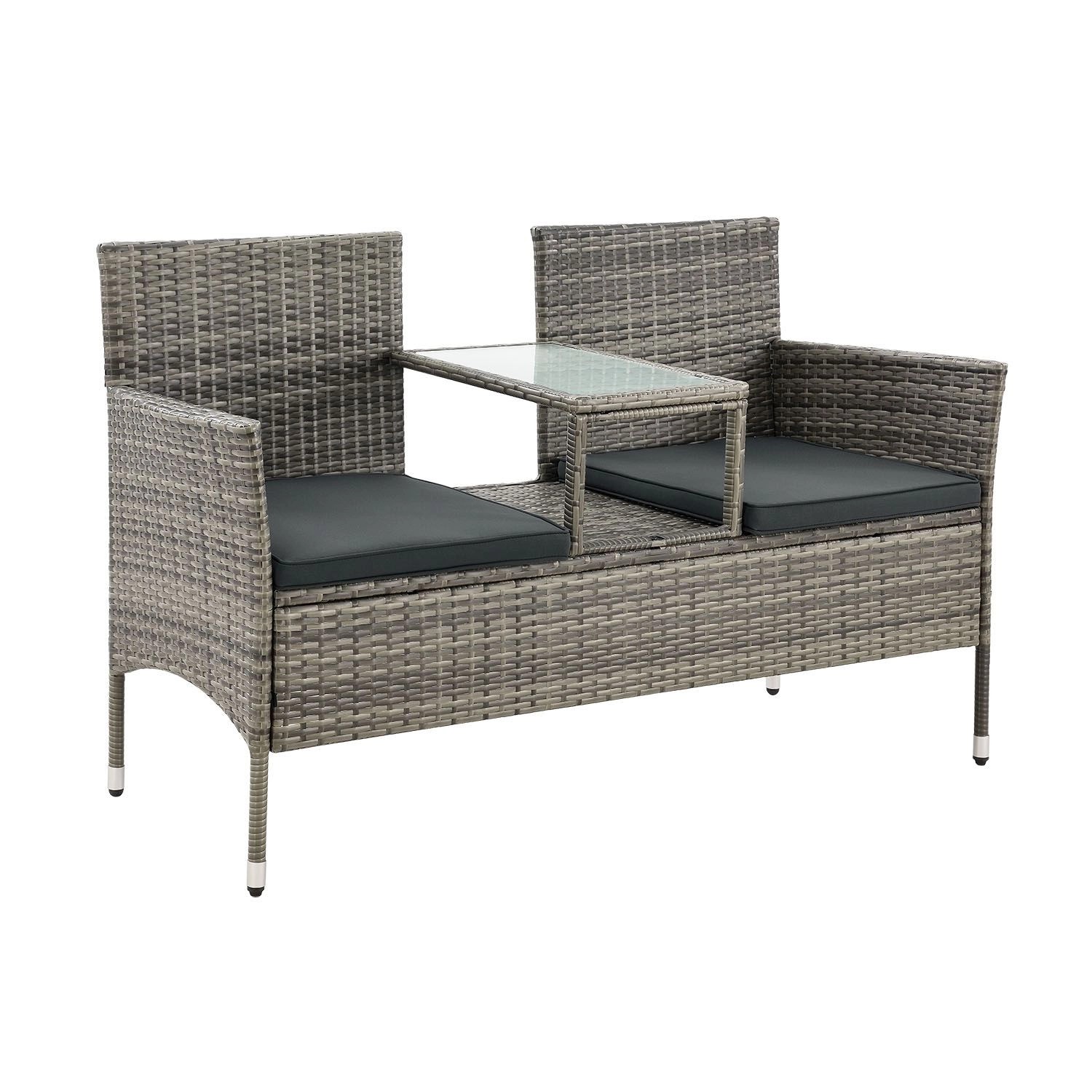 Juskys Balkonset Monaco, Balkonmöbel in Rattan-Optik, günstig online kaufen
