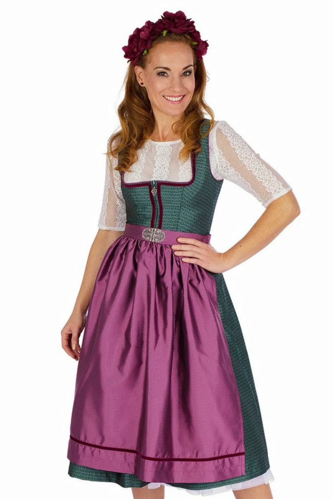 MarJo Dirndl Midi Dirndl 2tlg. - CARLIN - tanne/mauve günstig online kaufen