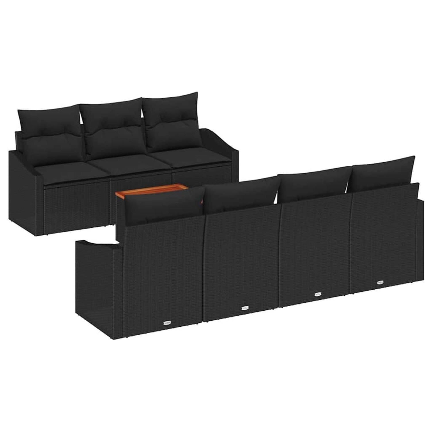 vidaXL Garten-Sofa-Set 8-Tlg Schwarz 3356462 günstig online kaufen