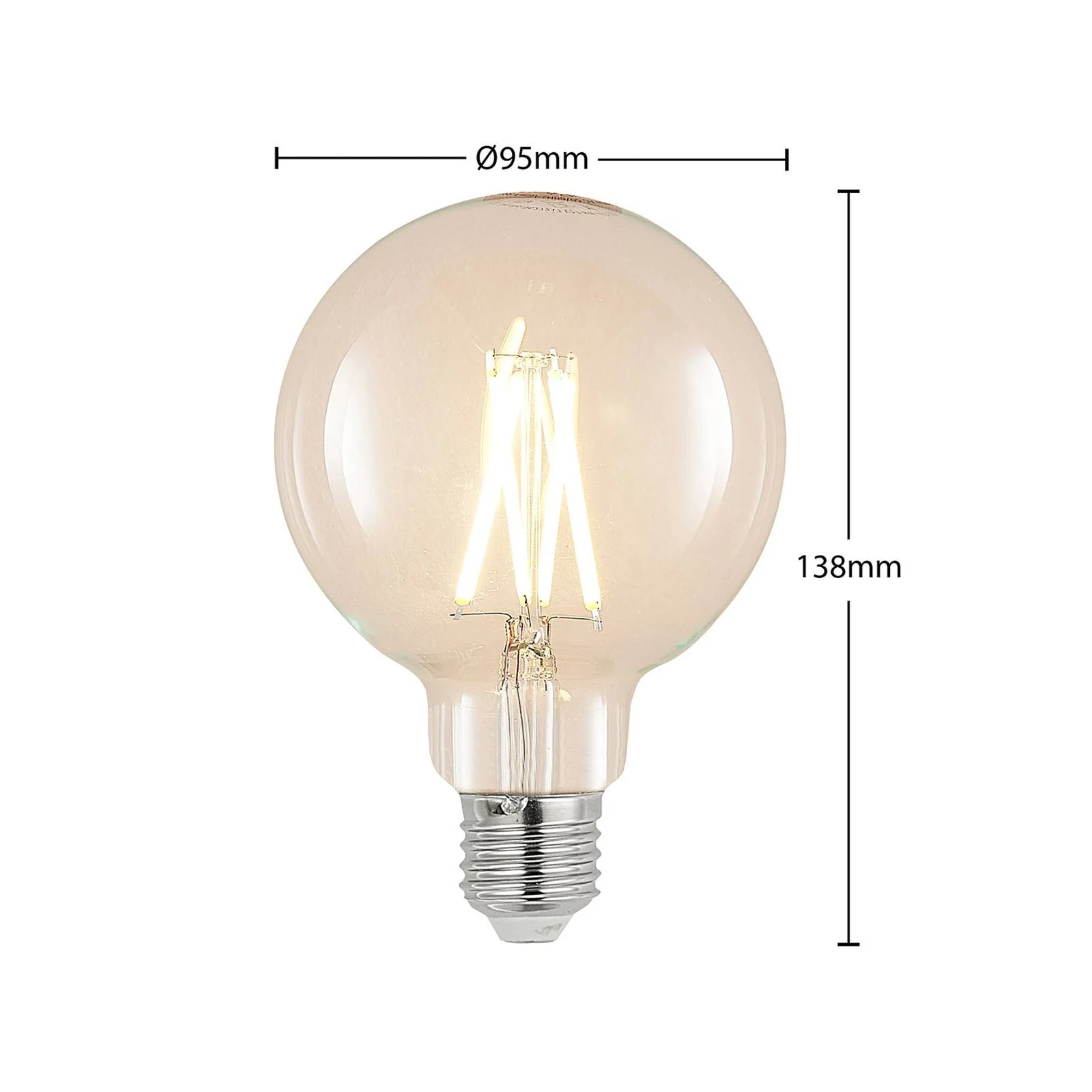 LED-Lampe E27 8W 2.700K G95 Globe klar 2er-Set günstig online kaufen