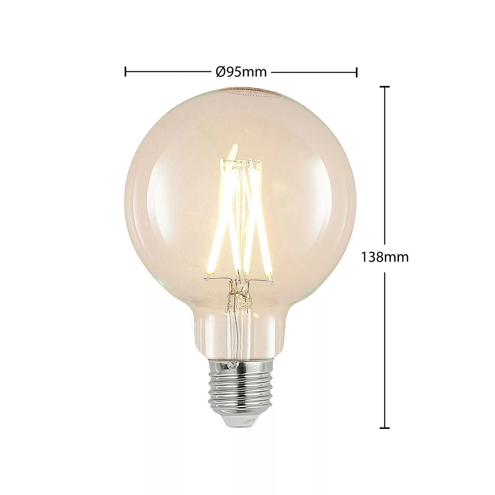 LED-Lampe E27 8W 2.700K G95 Globe klar 2er-Set günstig online kaufen