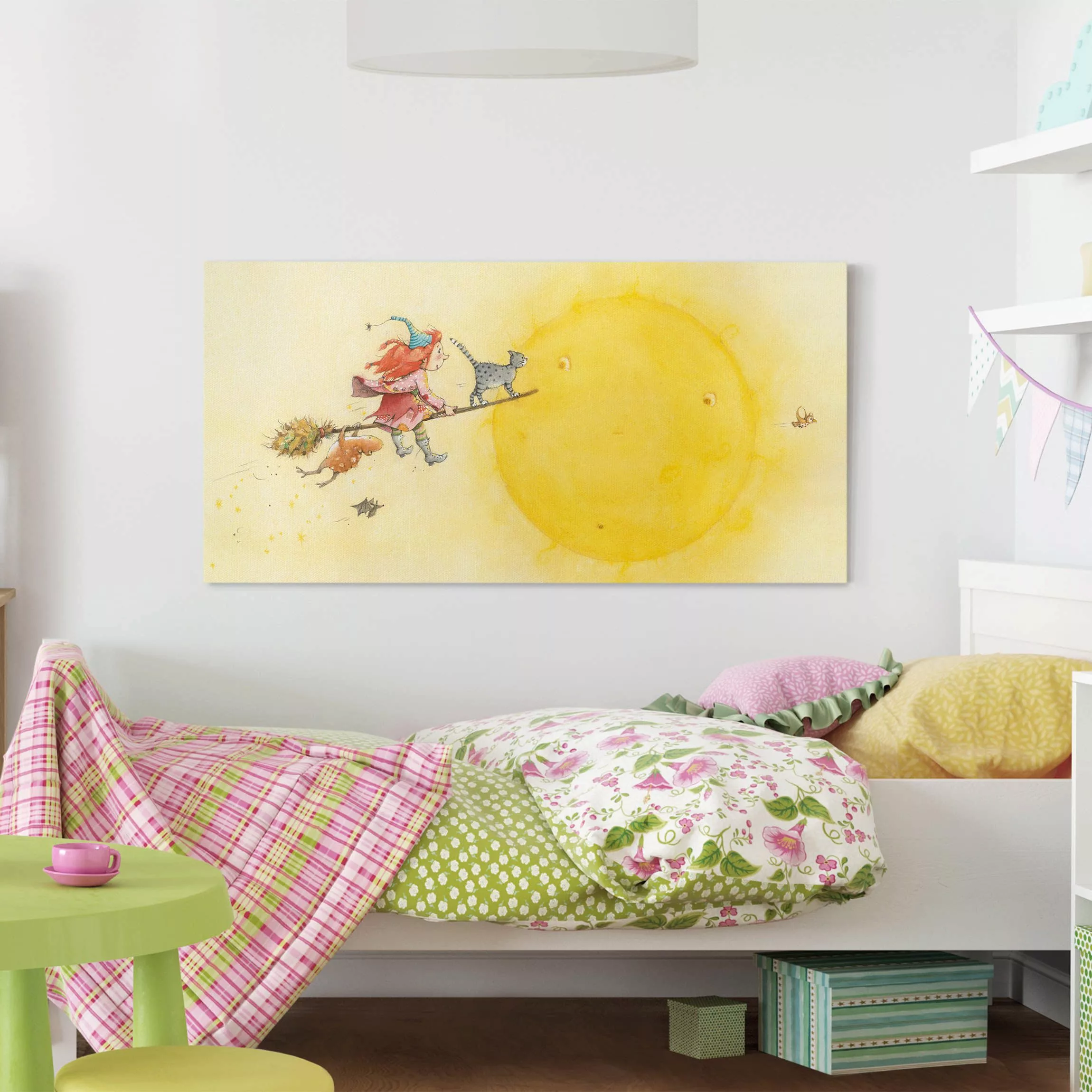 Leinwandbild Kinderzimmer - Querformat Frida die kleine Waldhexe - Frida un günstig online kaufen