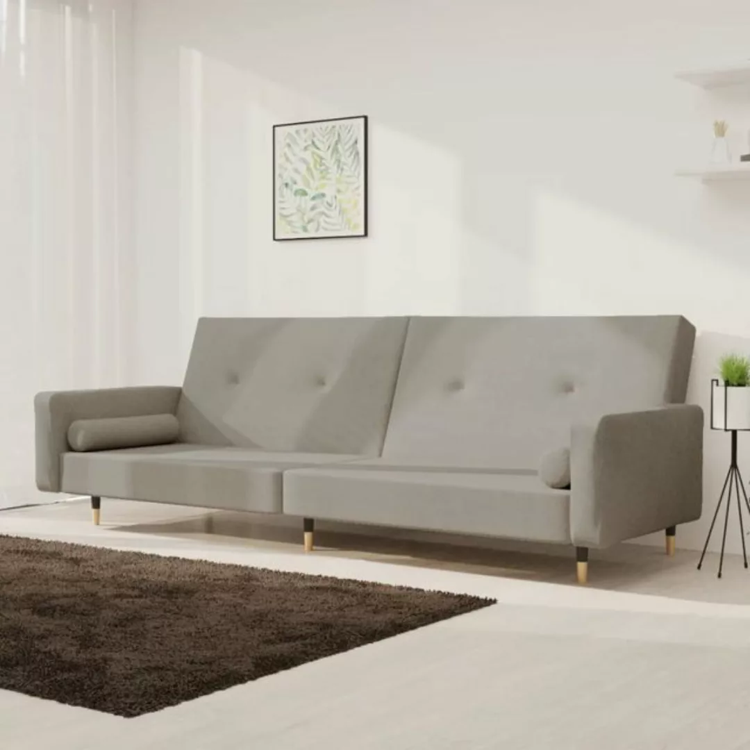 vidaXL Sofa Schlafsofa 2-Sitzer mit 2 Kissen Dunkelgrau Samt günstig online kaufen