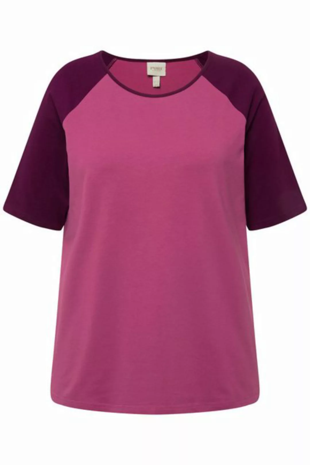 Ulla Popken Longtop T-Shirt Colorblocking Rundhals Halbarm günstig online kaufen