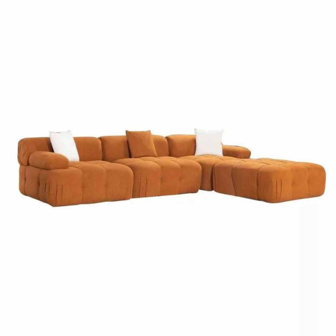 Xlmoebel Ecksofa Luxuriöses Ecksofa aus Holz und Textil für das Wohnzimmer, günstig online kaufen