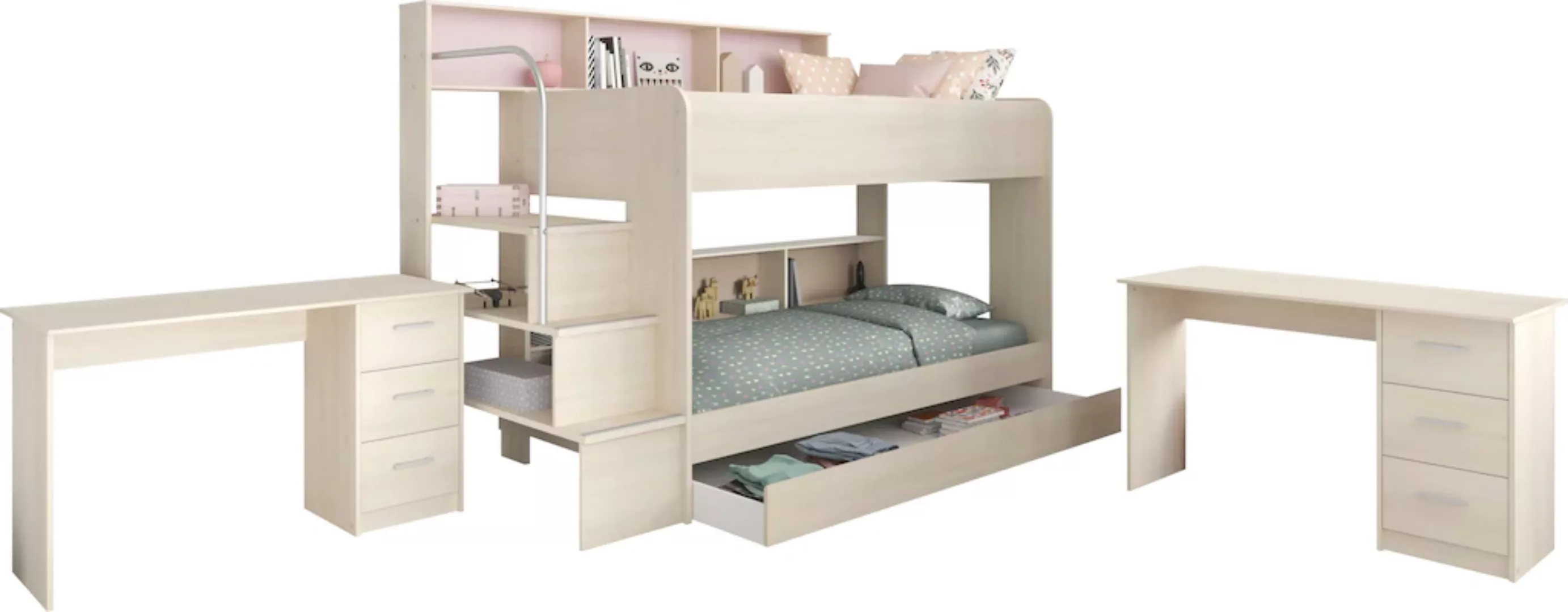 Parisot Jugendzimmer-Set "Bibop", (3 St., Etagenbett, zwei Schreibtische), günstig online kaufen