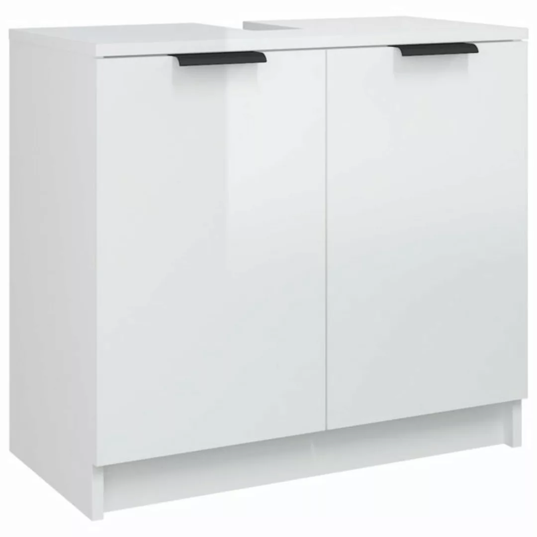 vidaXL Badschrank Hochglanz-Weiß 64,5x33,5x59 cm Holzwerkstoff günstig online kaufen