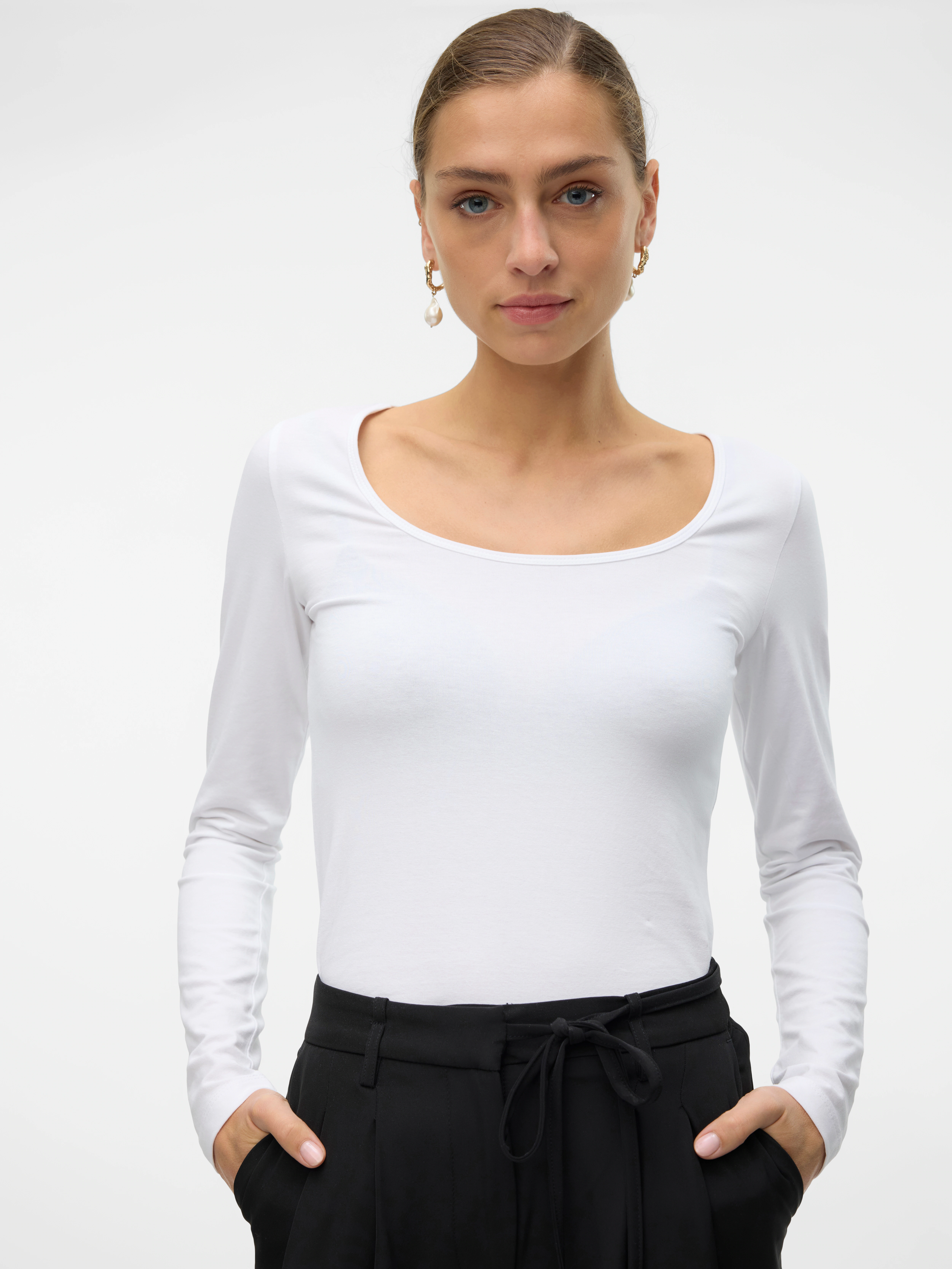 Vero Moda Langarmshirt VMLULU LS U-NECK TOP JRS GA NOOS günstig online kaufen