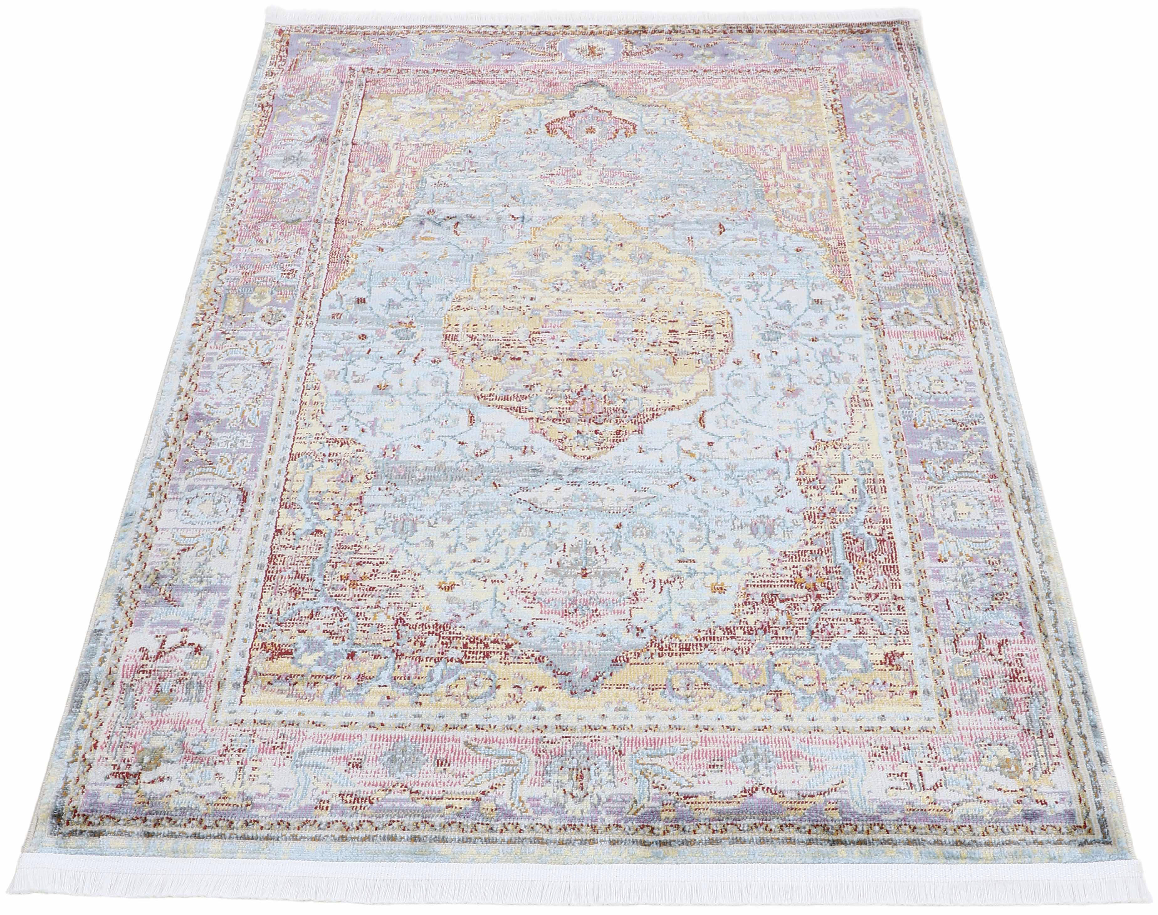 carpetfine Teppich »Esha«, rechteckig, Vintage Look, schöne Farben, mit Fra günstig online kaufen