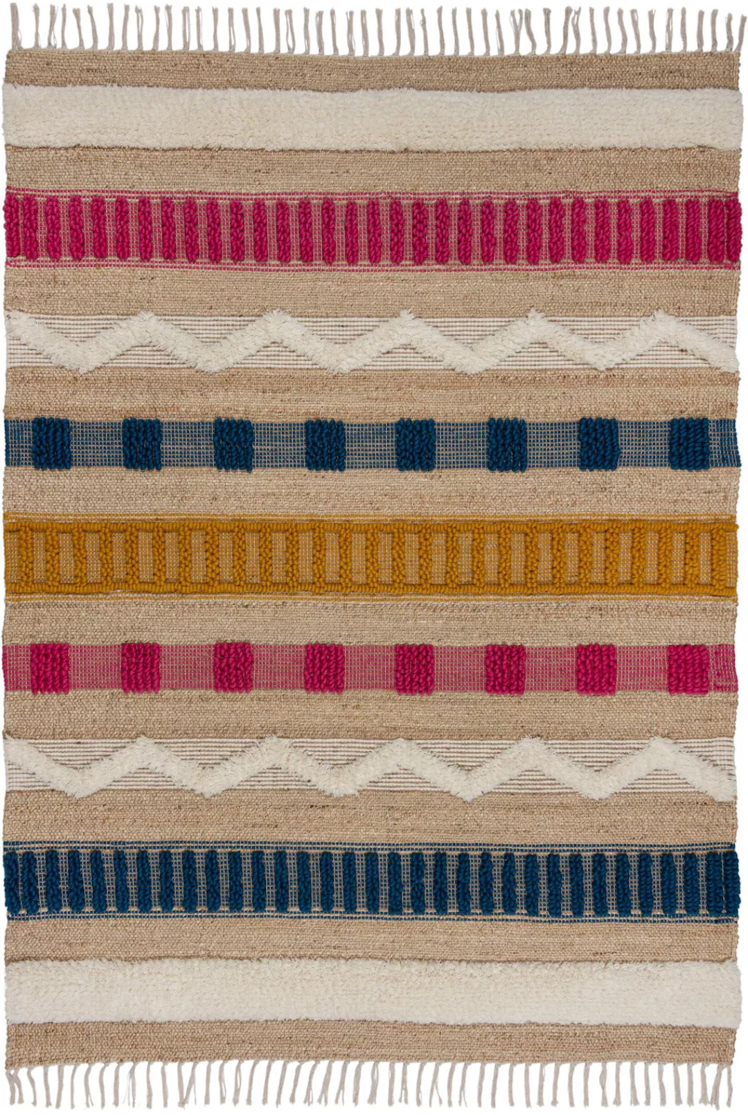 FLAIR RUGS Teppich »Medina«, rechteckig, Boho-Look, aus Naturfasern wie Wol günstig online kaufen