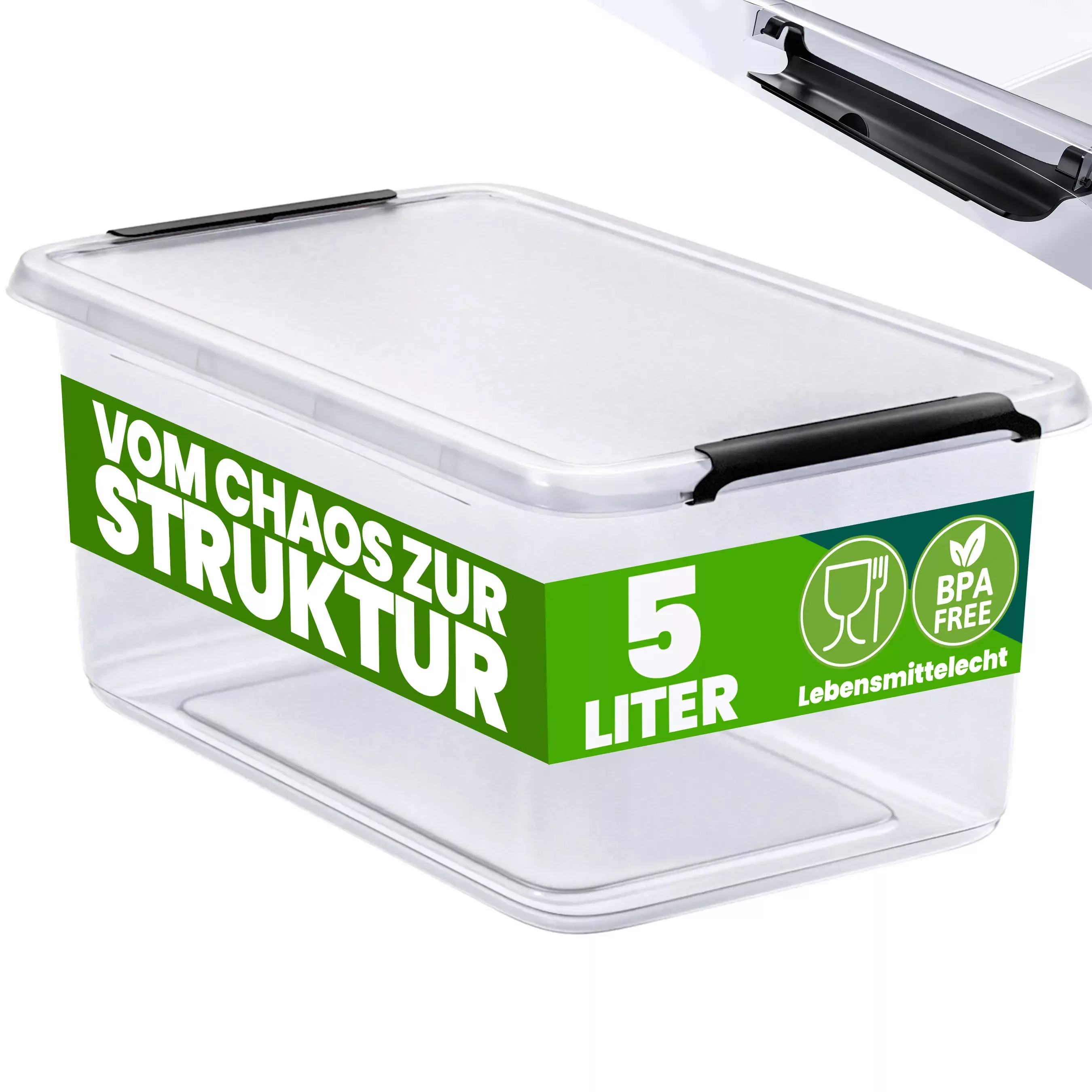 Aufbewahrungsbox Transparent 30x20x12cm 5L stapelbar günstig online kaufen