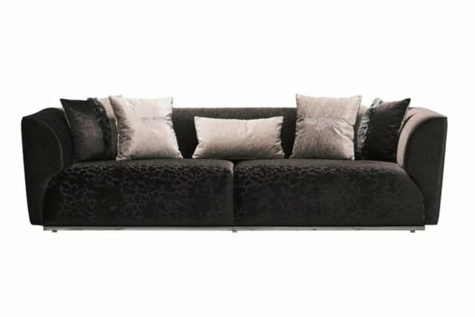 Xlmoebel 3-Sitzer Schwarzes 3-Sitzer Polstersofa aus Stoff - modernes Sofa, günstig online kaufen