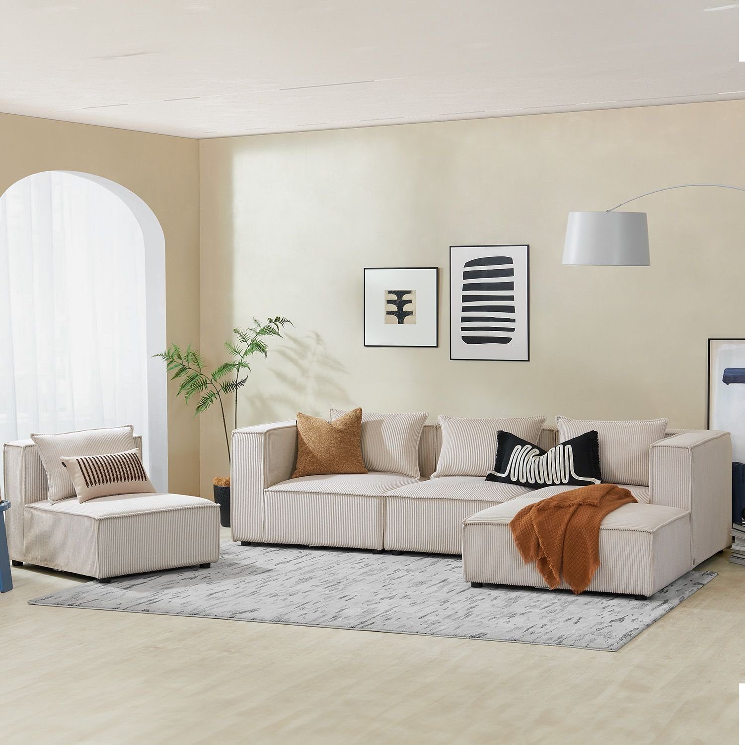 Juskys Ecksofa Domas, 5 Teile, XL, günstig online kaufen