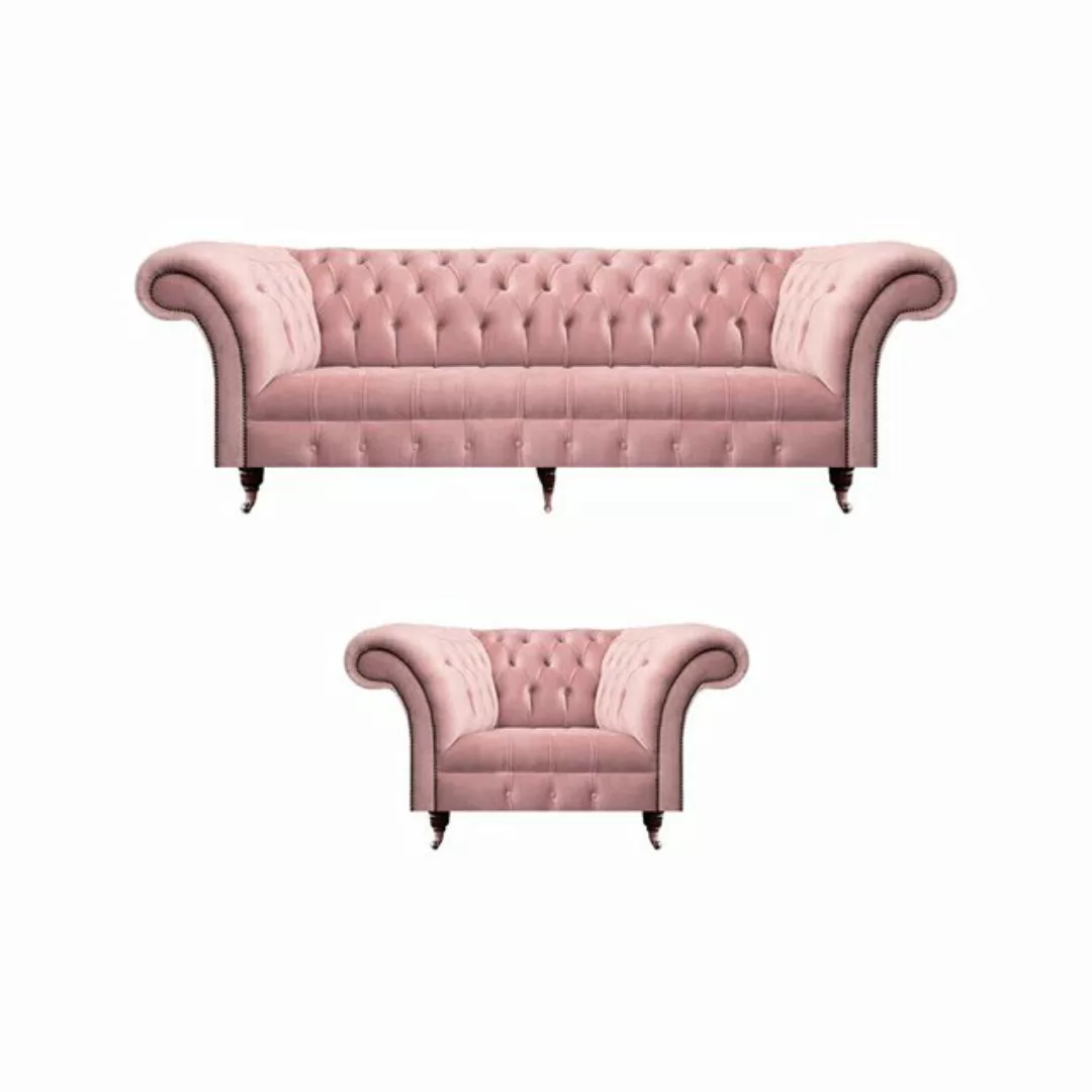 JVmoebel Chesterfield-Sofa Chesterfield Sofa Couch Dreisitze Polstermöbel S günstig online kaufen