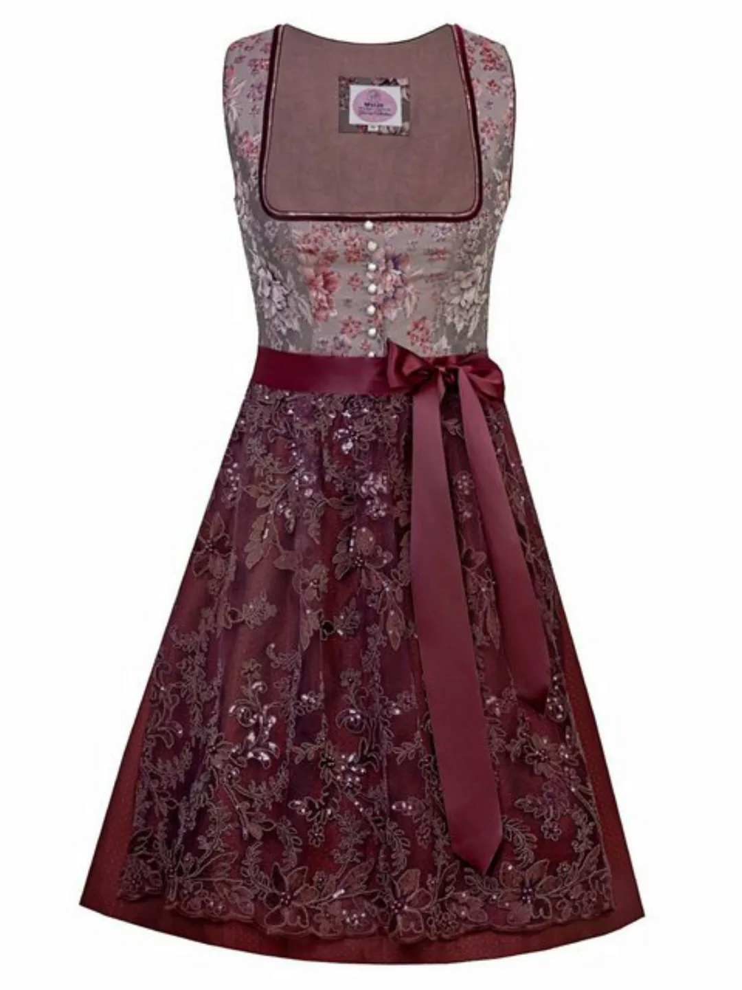 MarJo Trachtenkleid Midi Dirndl 2tlg. 65cm RITA wine günstig online kaufen