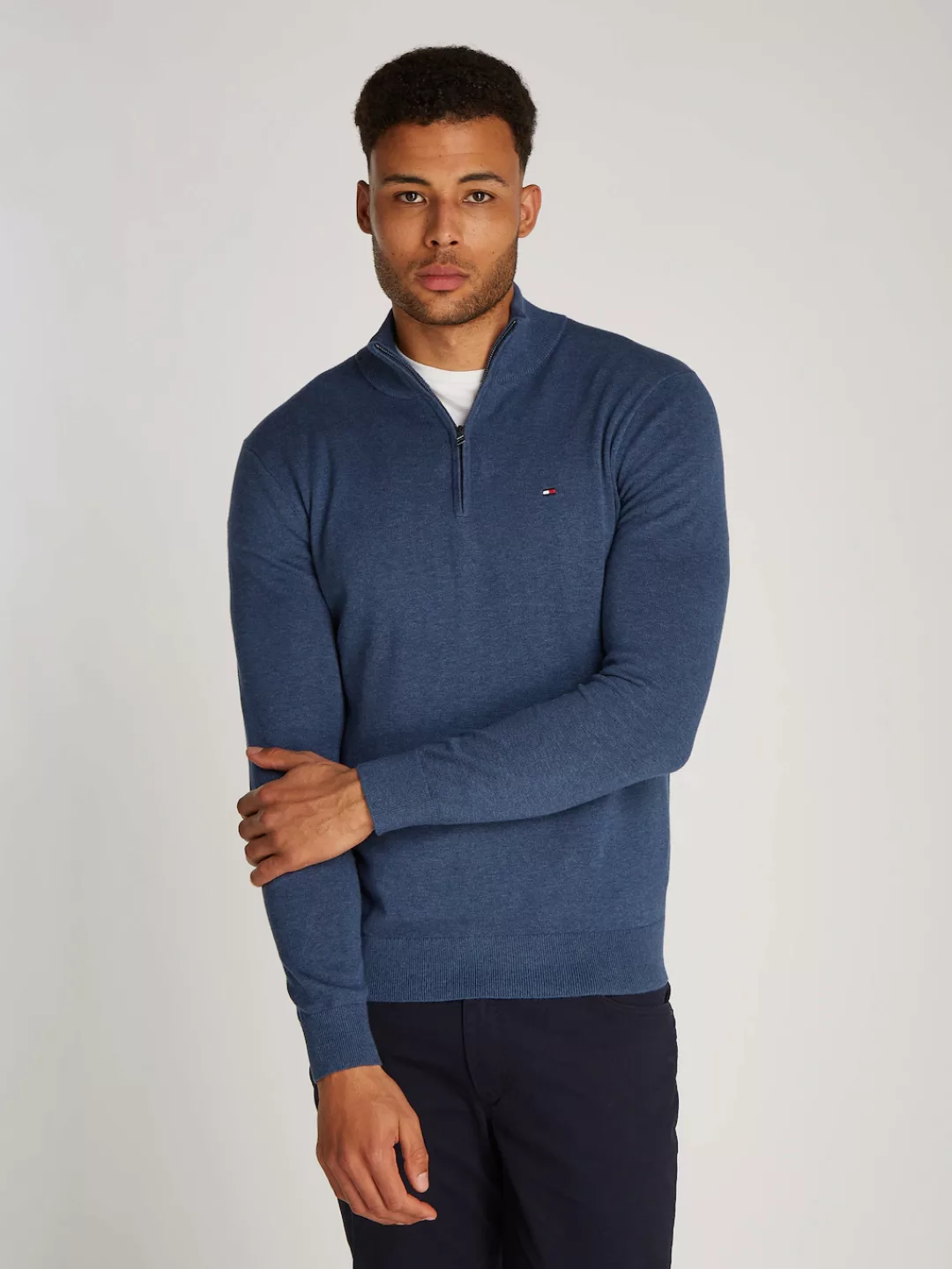 Tommy Hilfiger Troyer "ESSENTIAL COTTON ZIP MOCK" günstig online kaufen