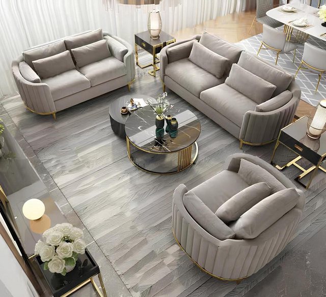 Xlmoebel Sofa Neues Designer-Sofa-Set mit Luxus-Samt-Polsterung, bestehend günstig online kaufen