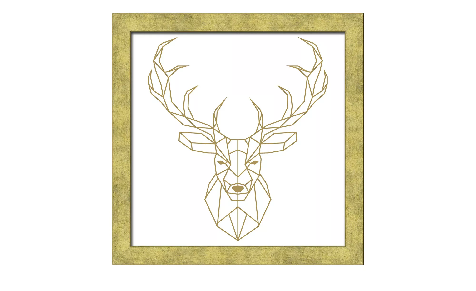 Gerahmtes Bild Scandic  Golden Polygon Deer - 30 cm - 30 cm - Sconto günstig online kaufen