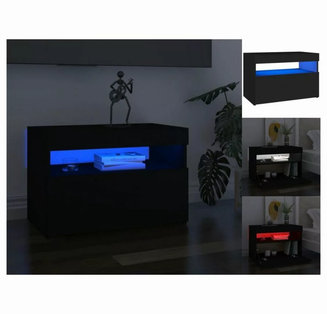 vidaXL TV-Schrank TV-Schrank mit LED-Leuchten Schwarz 60x35x40 cm Lowboard günstig online kaufen