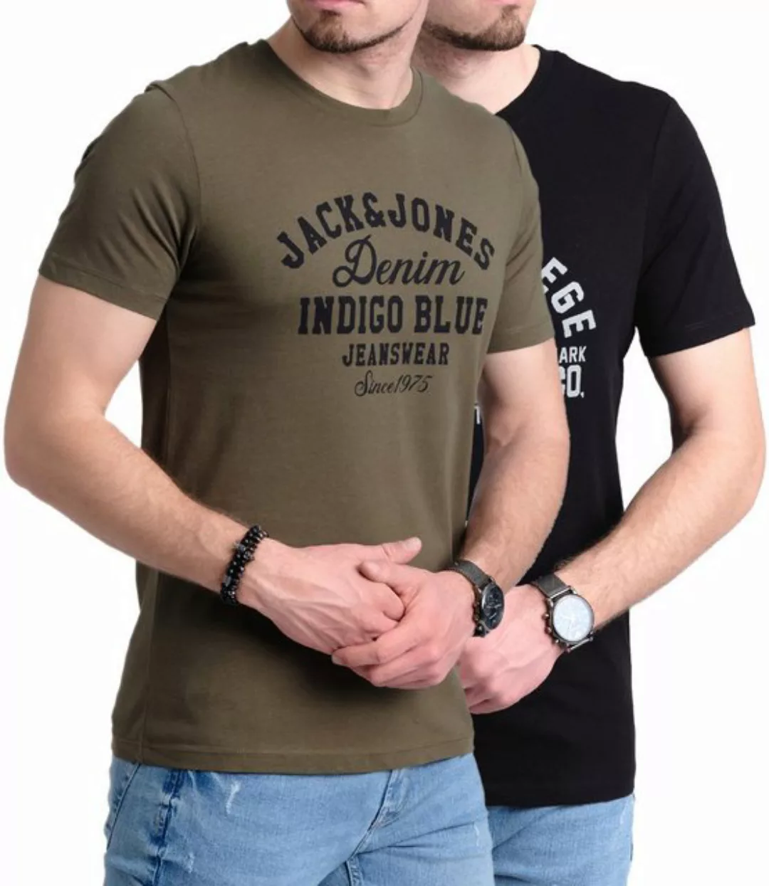 Jack & Jones Print-Shirt (Set) Doppelpack Logo T-Shirt aus Baumwolle günstig online kaufen