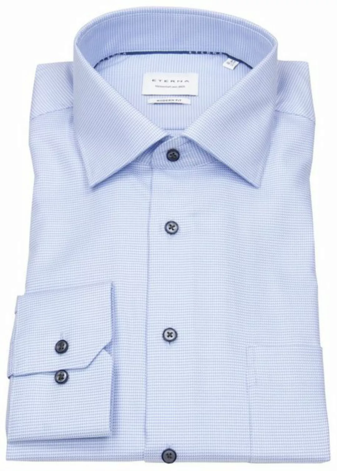 Eterna Businesshemd - Slim Fit Hemd - minimal print - bügelfrei - Twill Lan günstig online kaufen