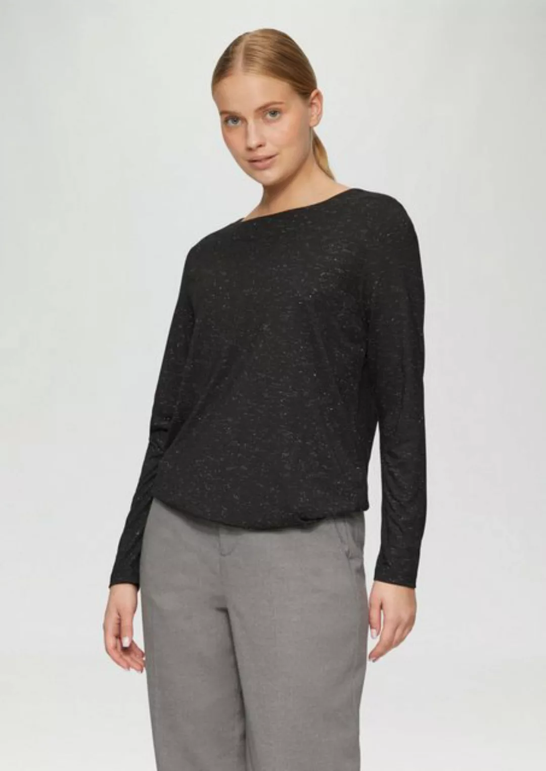 s.Oliver Langarmshirt - Langarm-Shirt mit Metallic-Effekt - Modisches Damen günstig online kaufen