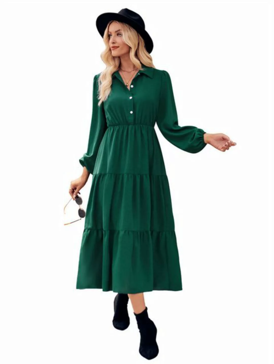 RUZU UG Abendkleid Damenkleid Ballkleid Slim Einfarbiger Freizeitkleid lang günstig online kaufen
