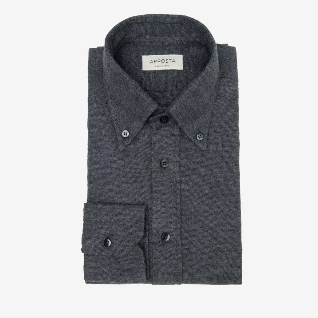 Hemd  einfarbig  schwarz flanell oxford doppelt gezwirnt, kragenform  butto günstig online kaufen