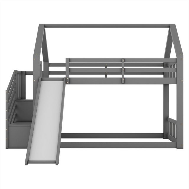 autolock Etagenbett 140x200cm Etagenbett mit Stauraumtreppe und Rutsche günstig online kaufen