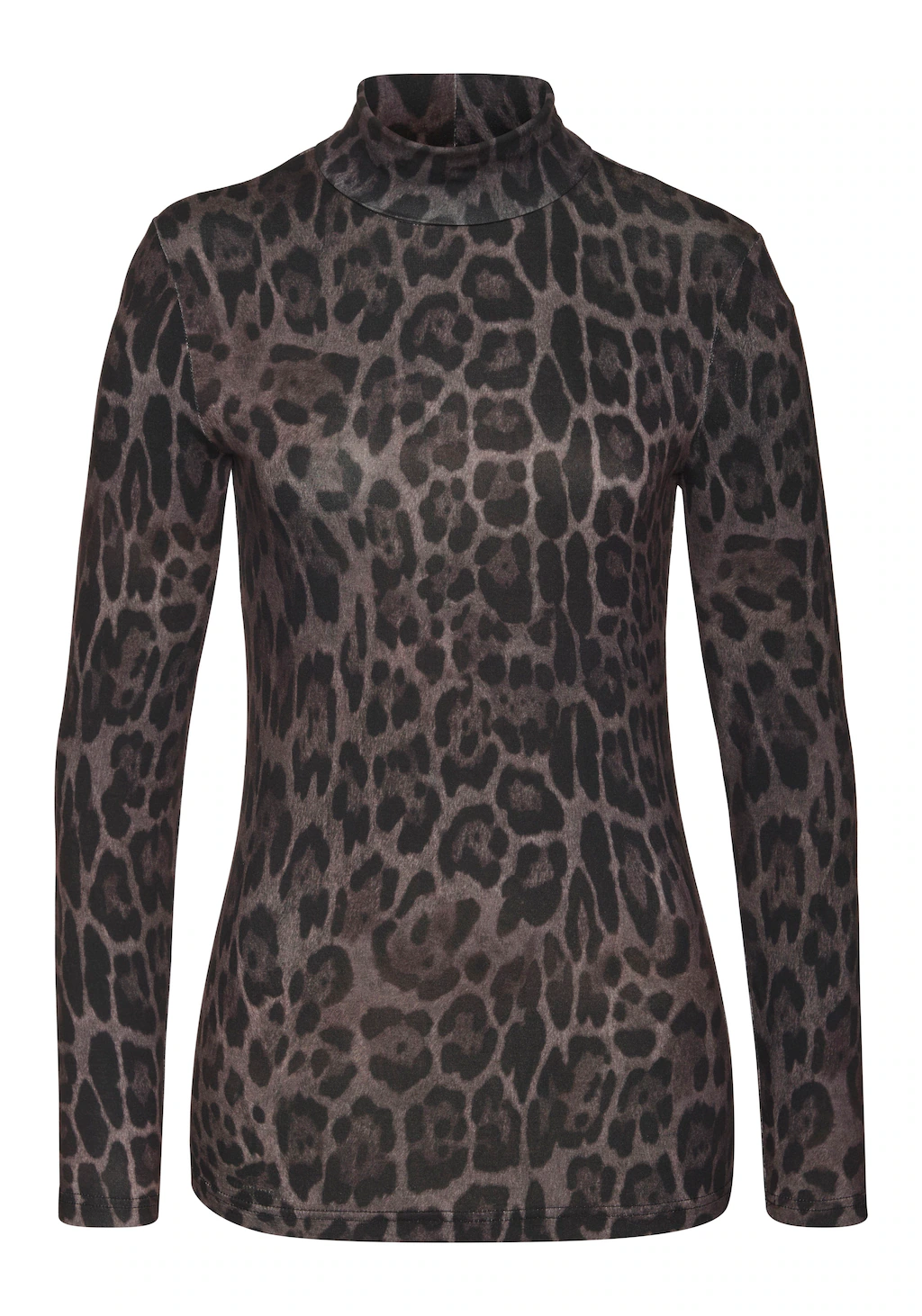 LASCANA Rollkragenshirt, mit Animalprint, Jerseyshirt, modisches Basic günstig online kaufen