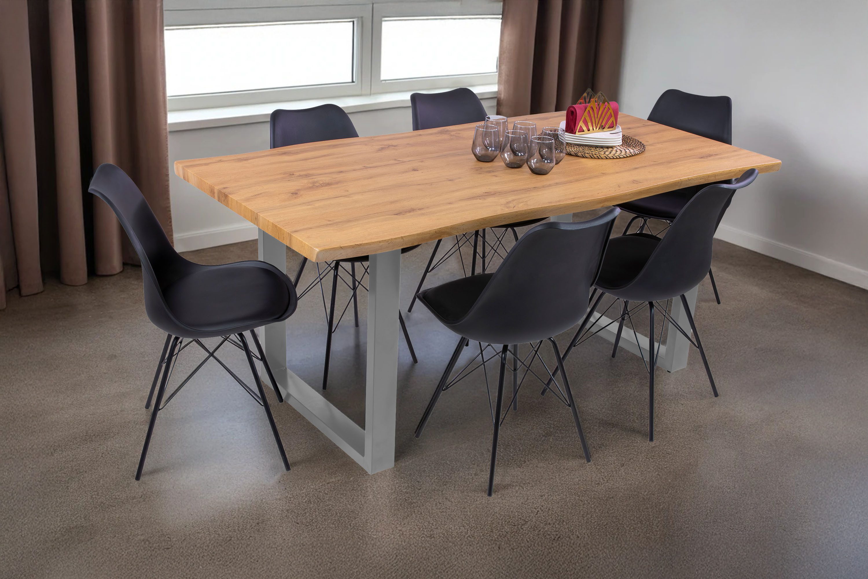 Loreno® Esstisch Josy, Holz Wildeiche-Optik, Baumkante, günstig online kaufen