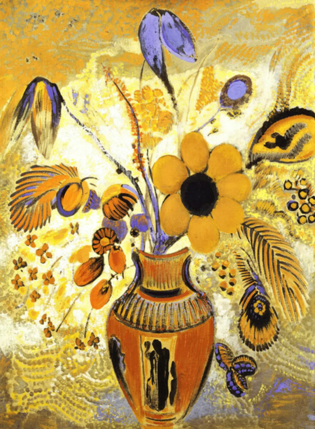 Poster / Leinwandbild - Odilon Redon: Etruskische Vase Mit Blumen günstig online kaufen