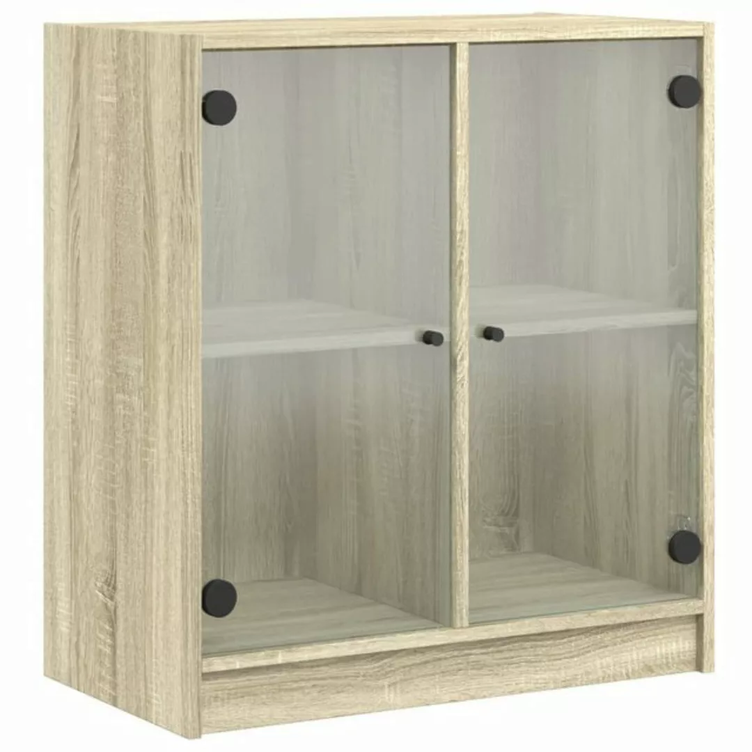 vidaXL Beistellschrank Beistellschrank mit Glastüren Sonoma-Eiche 68x37x75, günstig online kaufen