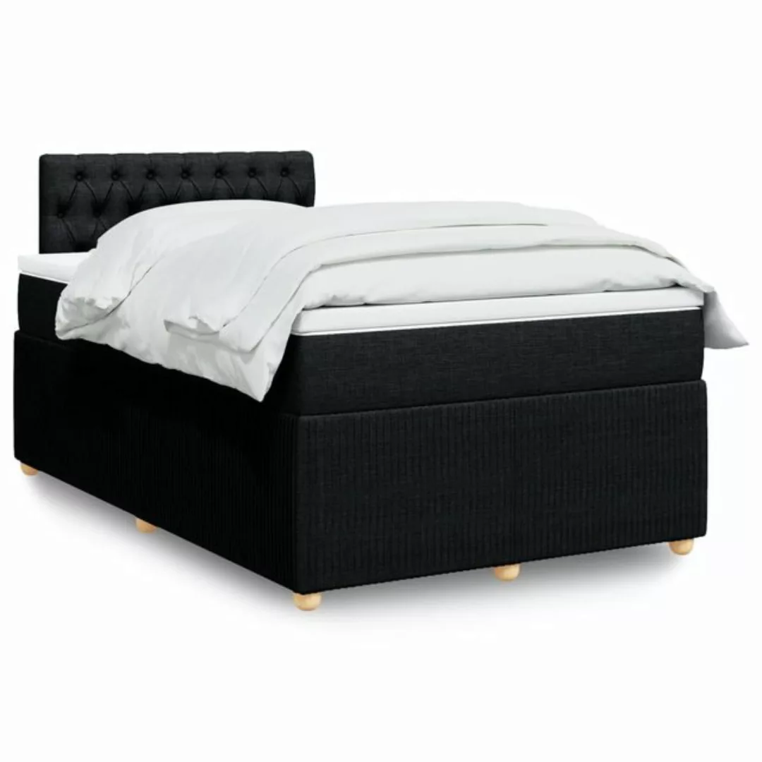 vidaXL Boxspringbett, Boxspringbett mit Matratze Schwarz 120x190 cm Stoff günstig online kaufen