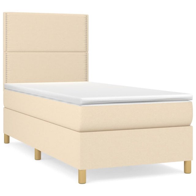 vidaXL Boxspringbett Bett Boxspringbett mit Matratze Stoff (80 x 200 cm, Cr günstig online kaufen