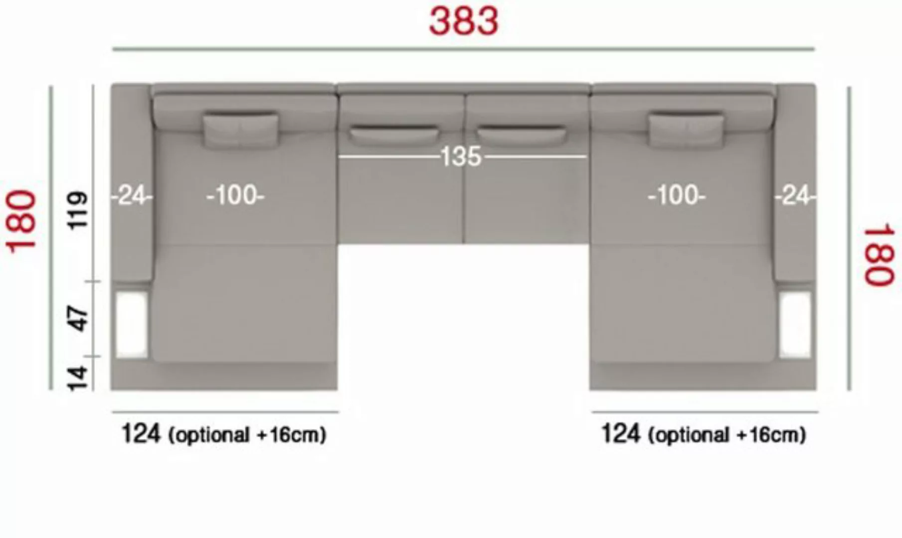 BULLHOFF Wohnlandschaft Wohnlandschaft Leder XXL Ecksofa Eckcouch U-Form Le günstig online kaufen