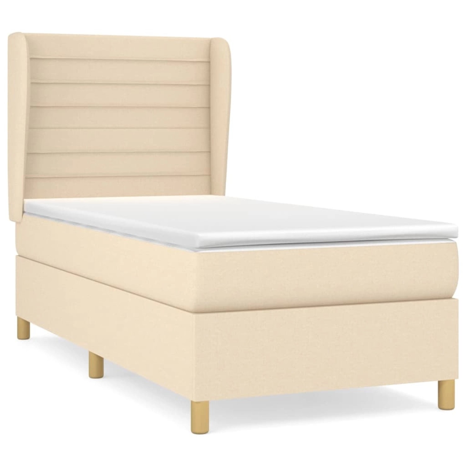 vidaXL Boxspringbett mit Matratze Creme 100x200 cm Stoff1372881 günstig online kaufen