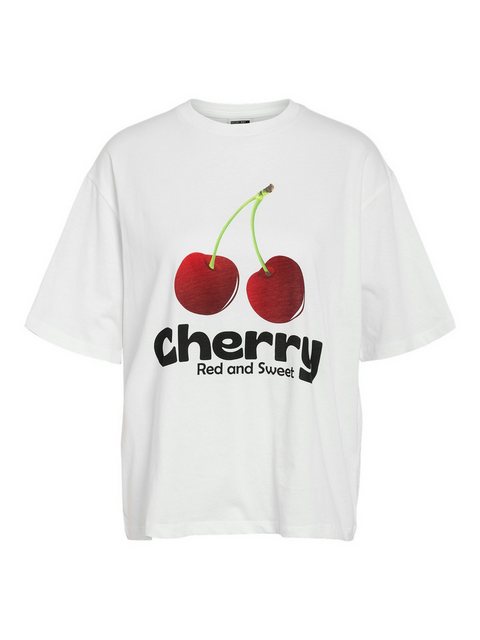 Noisy may T-Shirt T-Shirt Kurzarm Rundhals Cherry Print modisch 7785 in Wei günstig online kaufen