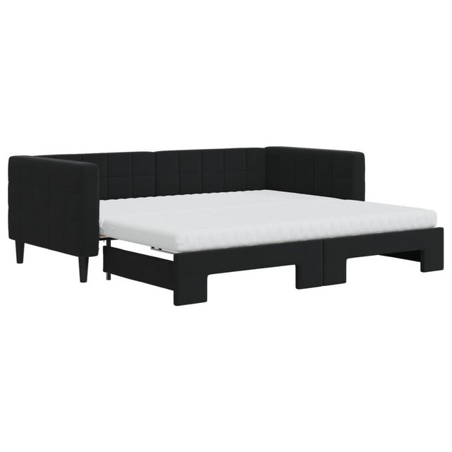 vidaXL Gästebett Gästebett Tagesbett Ausziehbar mit Matratzen Schwarz 90x19 günstig online kaufen