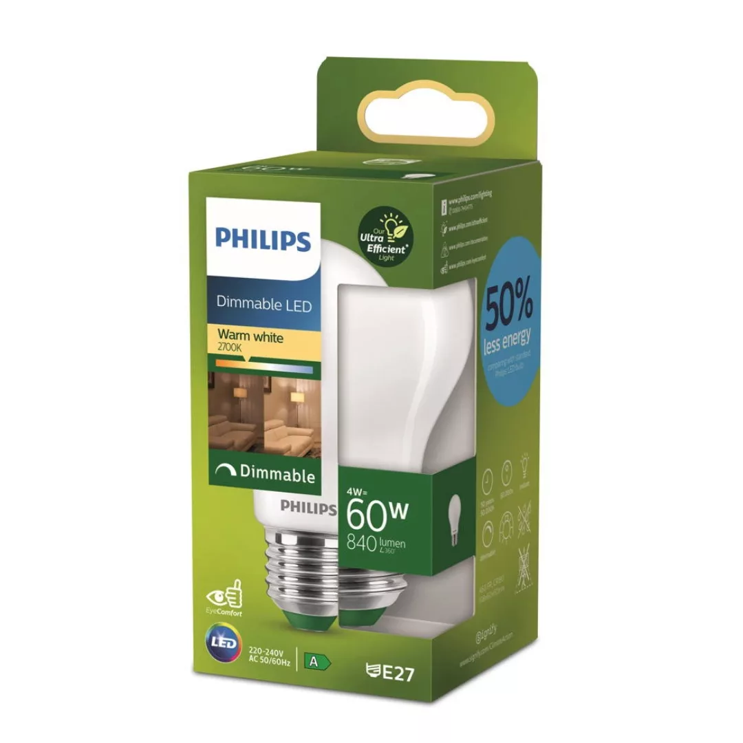 Philips LED-Leuchtmittel E27 Glühlampenform 4 W 840 lm 10,8 x 6 cm Matt günstig online kaufen