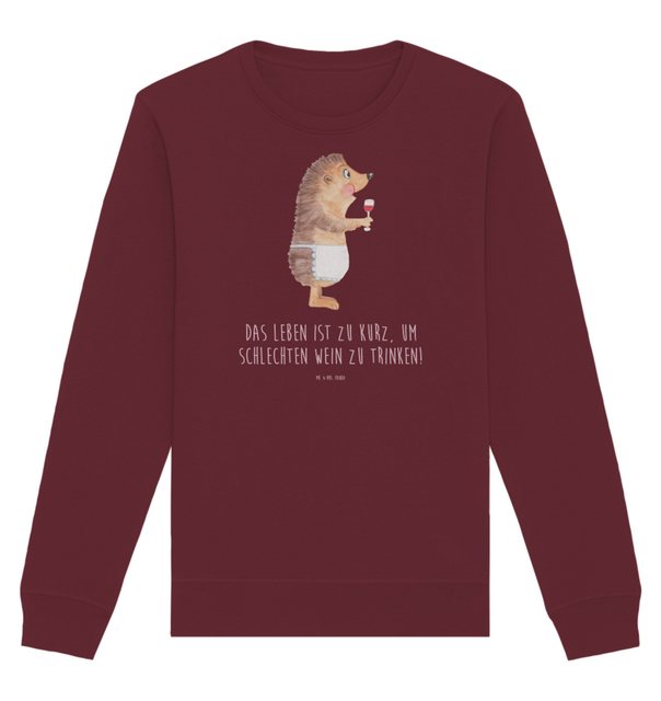 Mr. & Mrs. Panda Longpullover Größe M Igel Wein - Burgundy - Geschenk, Tier günstig online kaufen