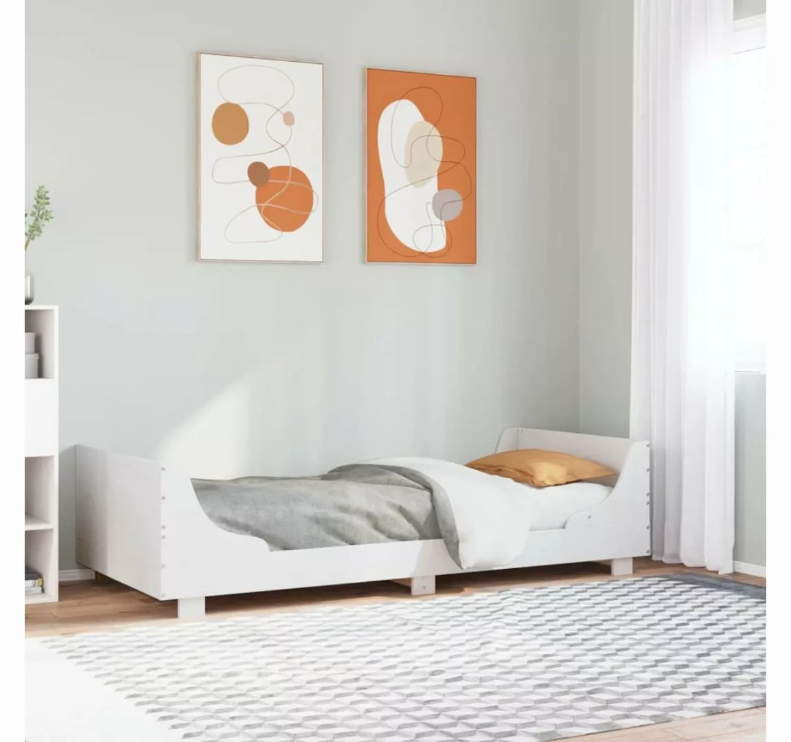 vidaXL Bett, Massivholzbett ohne Matratze Weiß 75x190 cm Kiefernholz günstig online kaufen