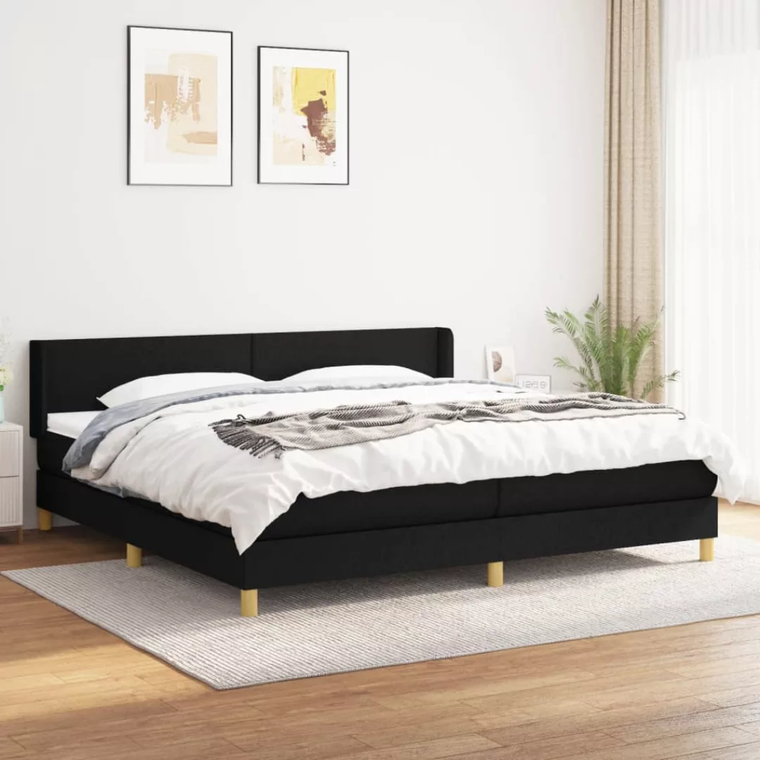 vidaXL Boxspringbett Boxspringbett mit Matratze Schwarz 200x200 cm Stoff Be günstig online kaufen