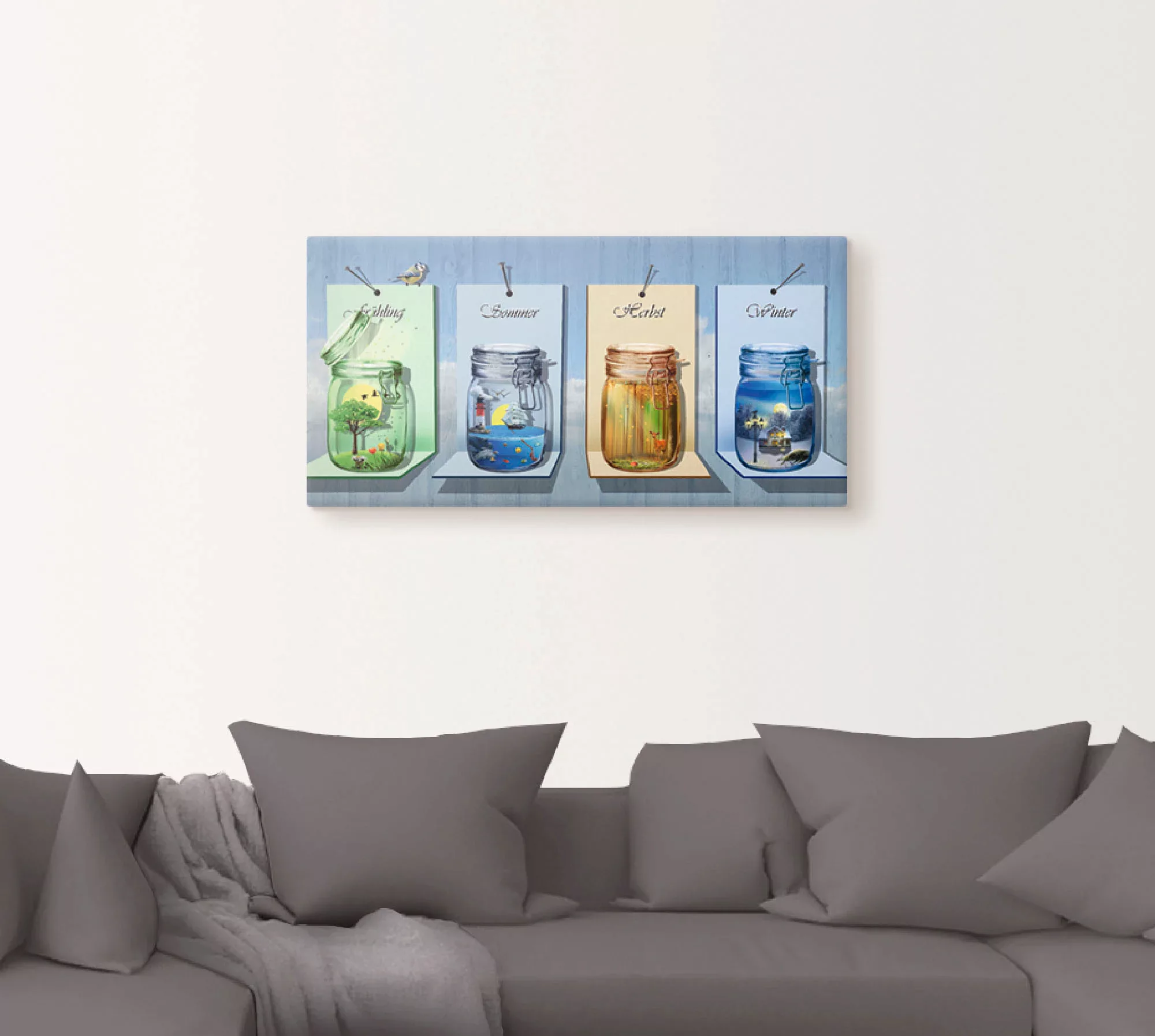 Artland Wandbild "Jahreszeiten in Gläsern", Vier Jahreszeiten, (1 St.), als günstig online kaufen
