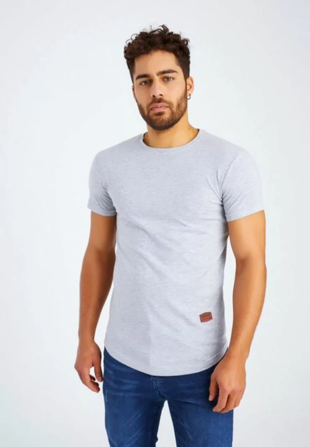 Leif Nelson T-Shirt Herren T-Shirt Rundhals LN-8294 günstig online kaufen