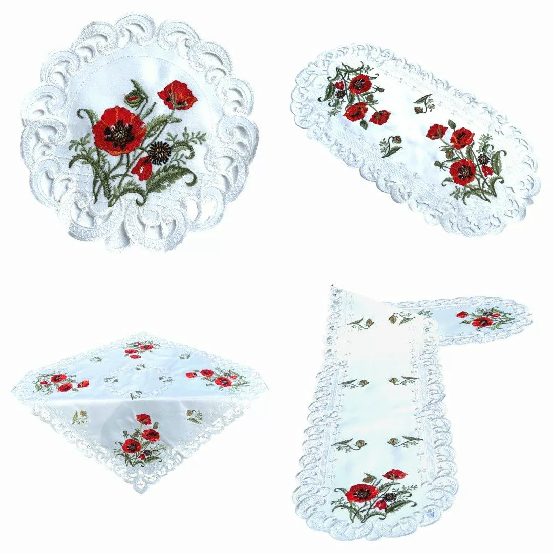 Westernlifestyle Tischdecke Roter Klatschmohn Tischläufer Mitteldecke günstig online kaufen