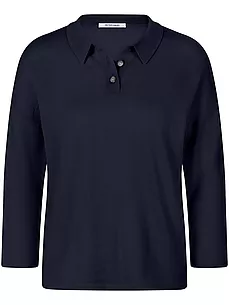 Polo-Pullover 3/4-Arm Peter Hahn blau günstig online kaufen