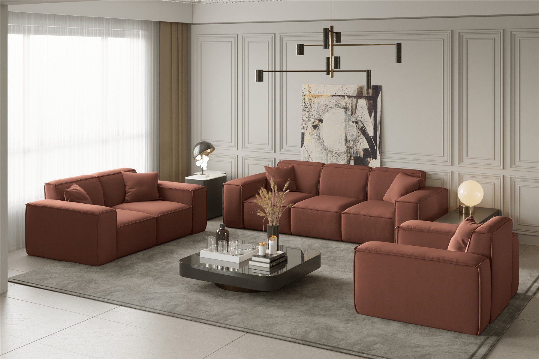 Fun Möbel Polstergarnitur Sofaset Designersofa CELES günstig online kaufen