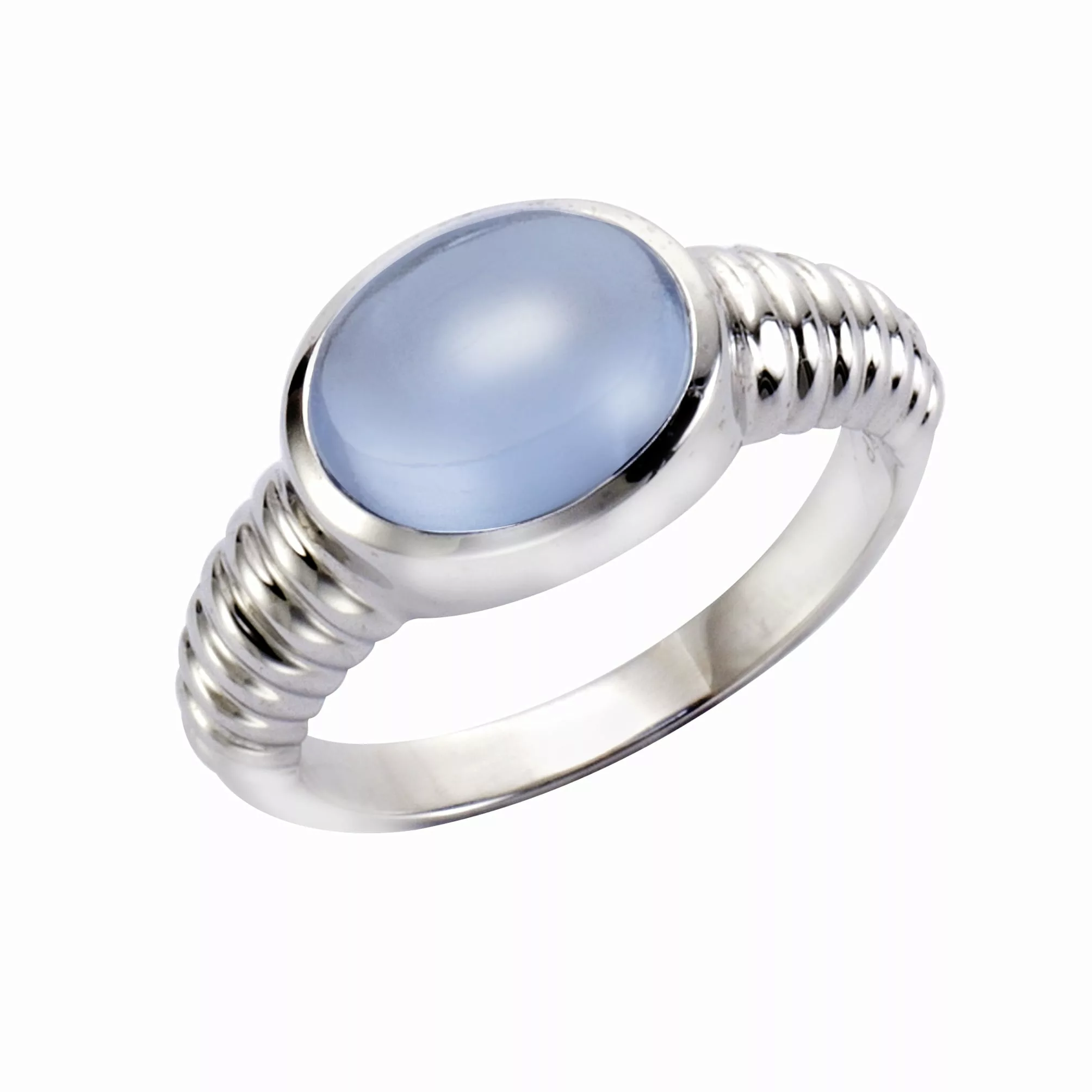 Jamelli Fingerring "925 Silber rhodiniert Quarz blau (beh.)" günstig online kaufen