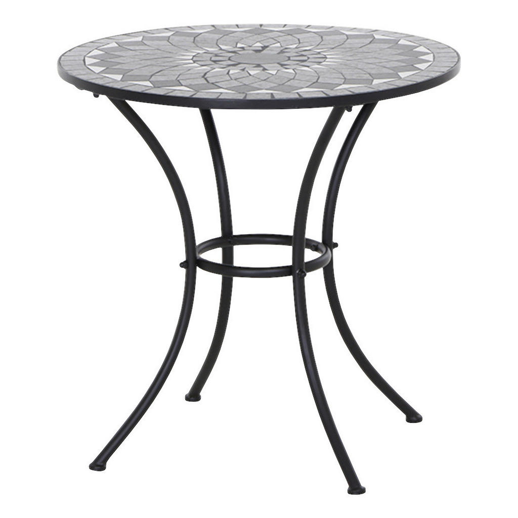 Siena Garden Bistrotisch Como Stahl 64 cm x 64 cm x 71 cm Grau Mosaik günstig online kaufen